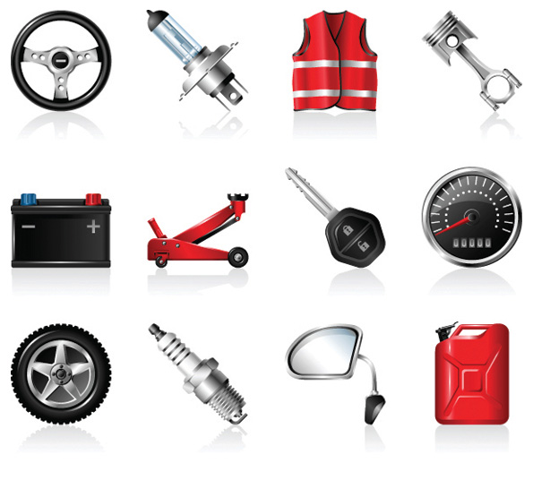 Automotive peripheral products icons - vector material