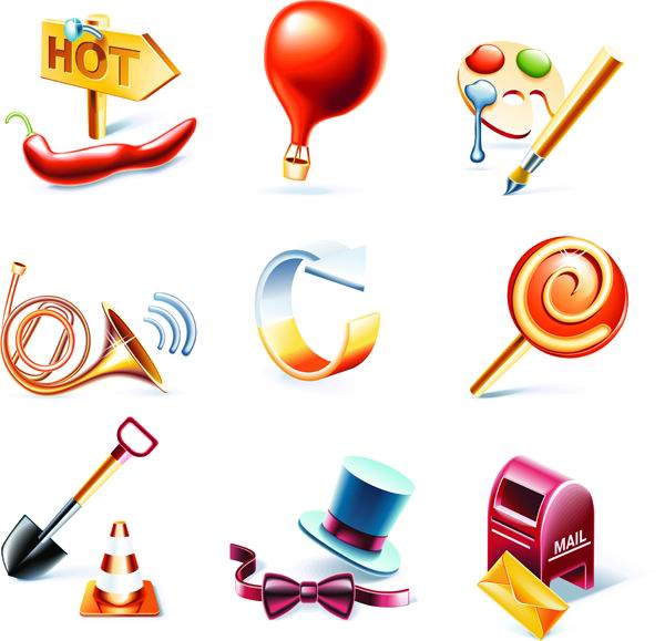 Fashion three-dimensional life icon vector material -1