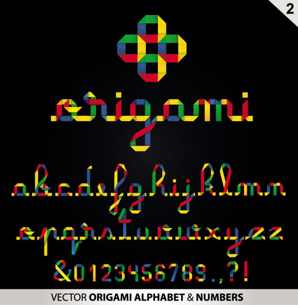 五颜六色的折纸字母06&mdash;&mdash;矢量素材