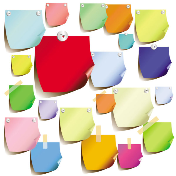 Fine sticky notes vector material - 01