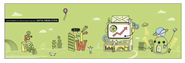 Cartoon building vector material