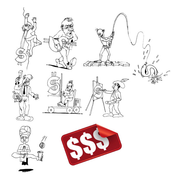 Cartoon comic 05 - vector material