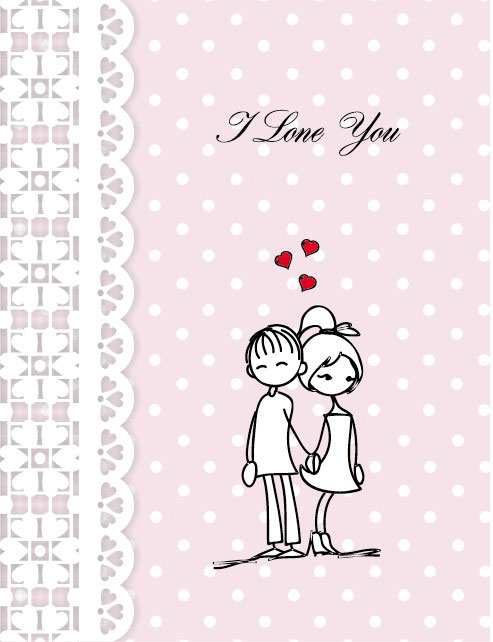 Line art illustration Valentine 04 - vector material