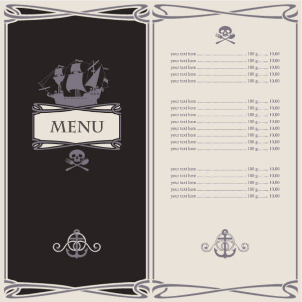 Cartoon Menus 05 - vector material