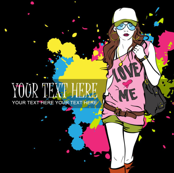 Fashion beauty 01 - vector material