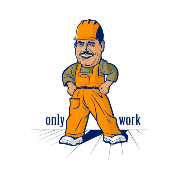 Cartoon line art figures 04 - vector material