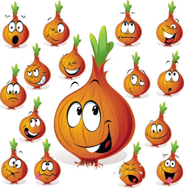 Cartoon vegetables expression 03 - vector material