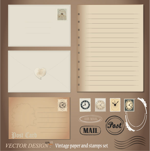 Vintage postcard 02 - vector material