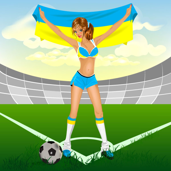 Cartoon Soccer elements 02 - vector material