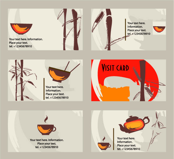 Bamboo cards 1 - Vector