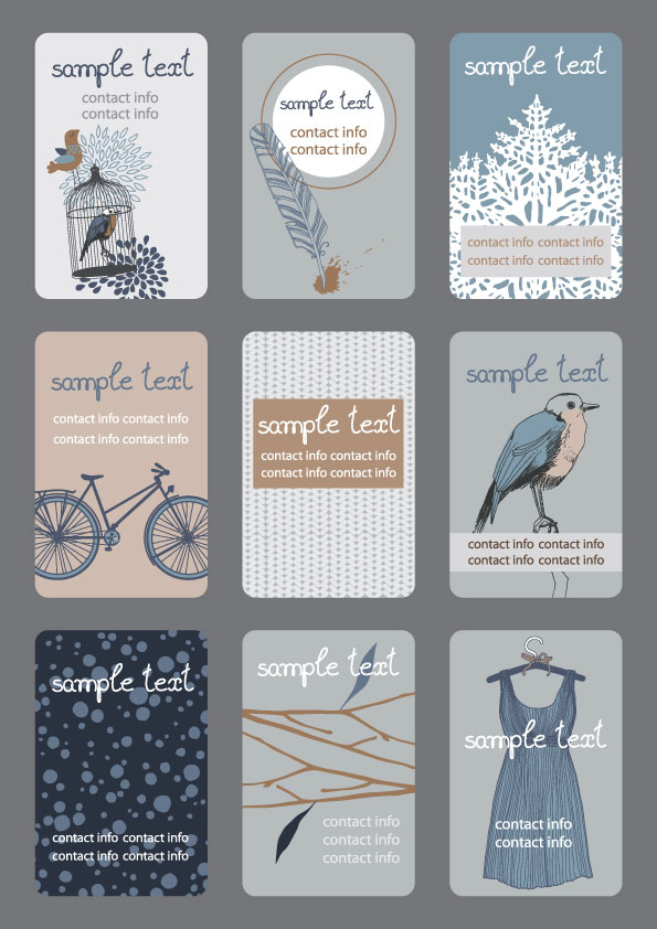 Simple business card template 02 - vector material