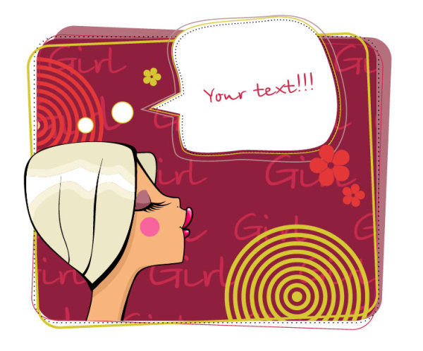 Beauty cartoon illustrator 02 - vector material