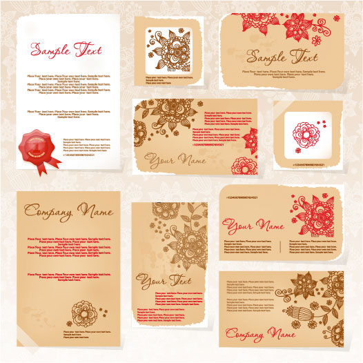 Exquisite pattern card template 01 - vector material