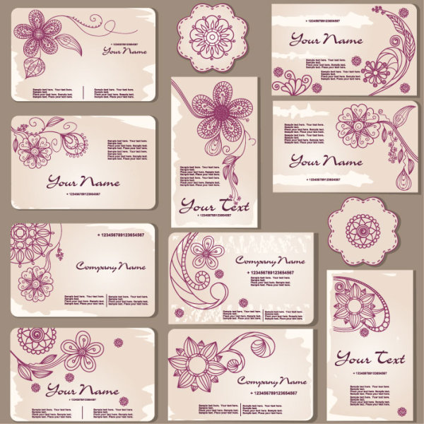 Exquisite pattern card template 02 - vector material