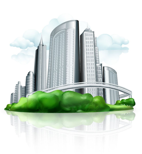 Commercial Building Design 04 - vector material