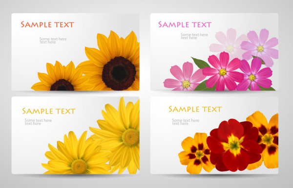 Beautiful flowers banner 05 - vector material