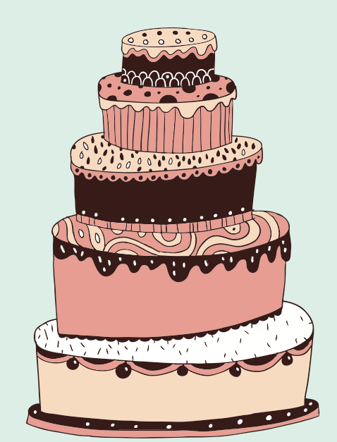 Lovely vector material layer cake
