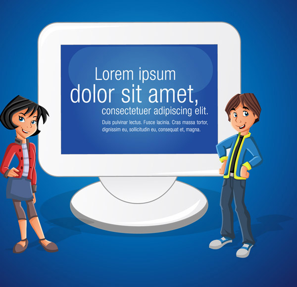 Business of cartoon characters vector material -2