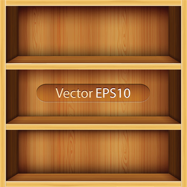 Solid wood bookcase vector material -1