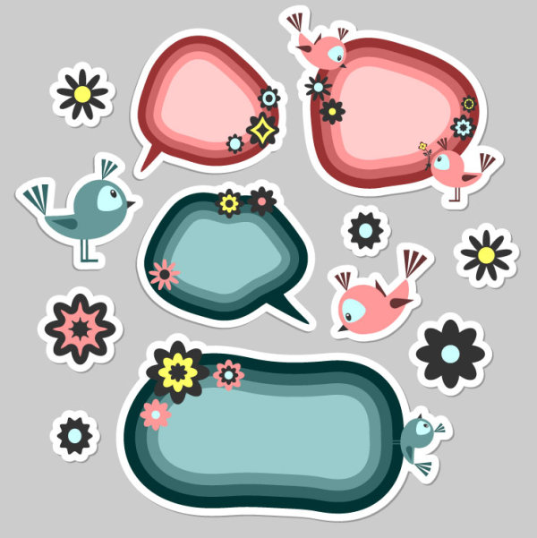 Cute cartoon label 02 - vector material