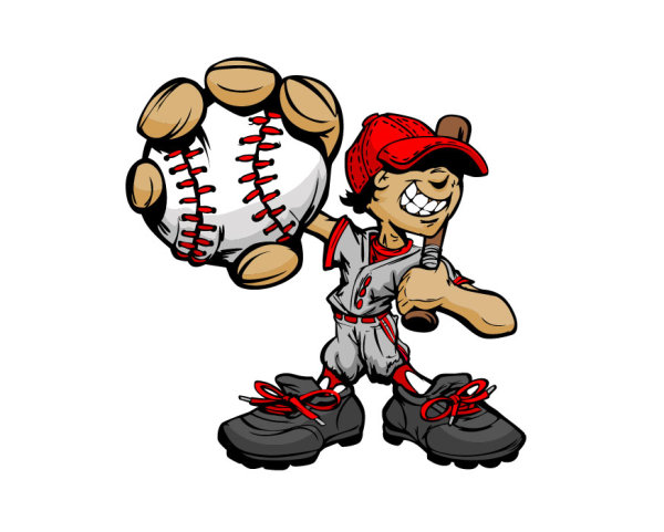 Baseball cartoon character 03 - vector material