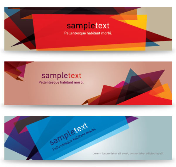 Dynamic origami banner 01 - vector material