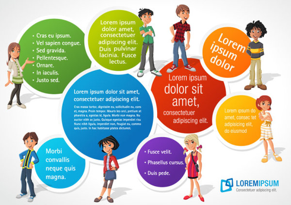 Cartoon Business picture background 04 - vector material