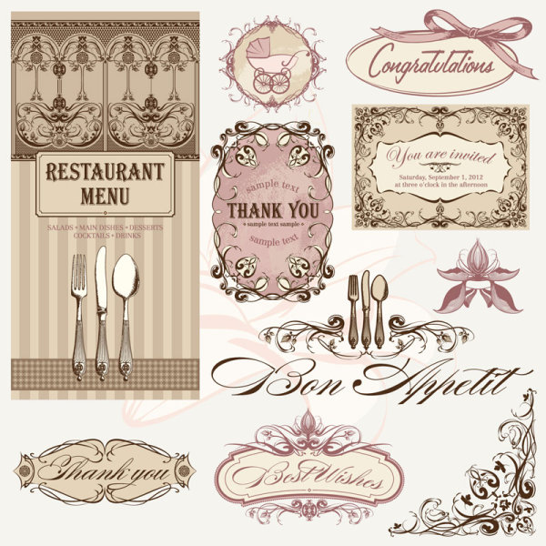 European lace label - vector material