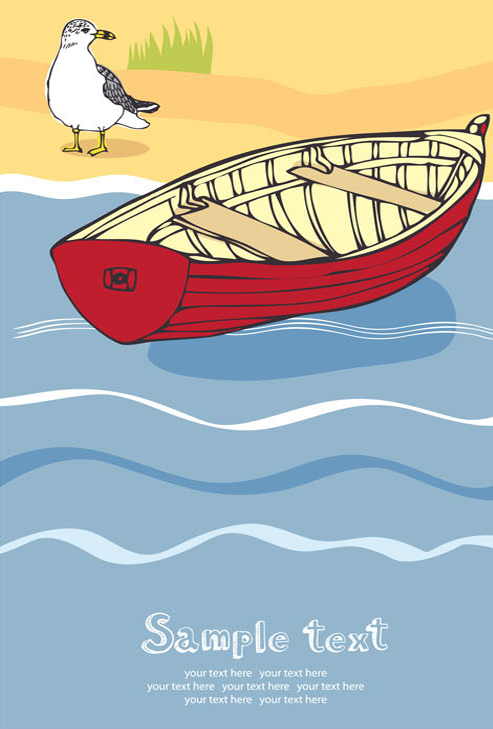 Summer beach vacation vector material -3
