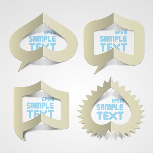 Creative folded hollow paper text template vector material -1