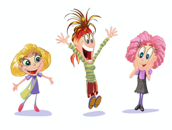 Cartoon kids 02 - vector material