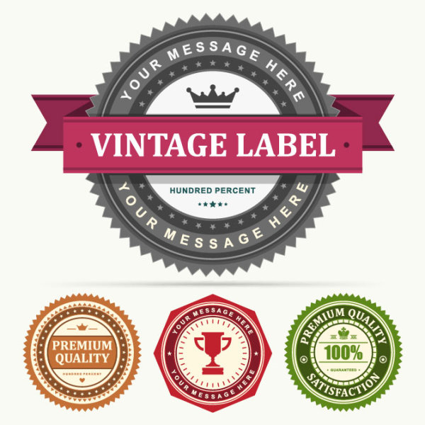 Classic vintage stickers 03 - vector material