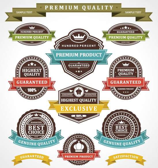 Classic vintage stickers 04 - vector material