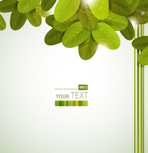 Green Leaf card 01 - vector material