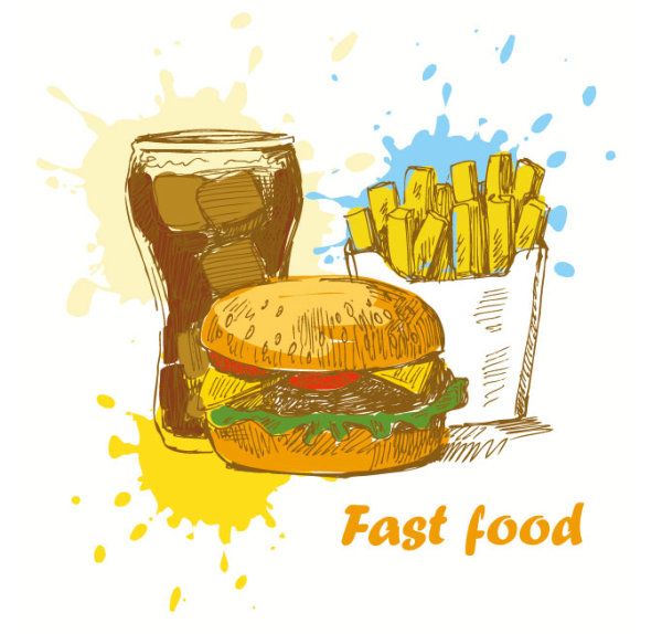 Hand-painted food 04 - vector material