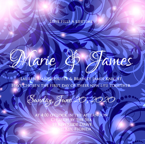 Elegant wedding invitation card 02 - vector material