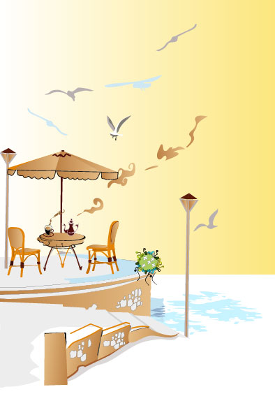 Roadside cafe 02 - vector material