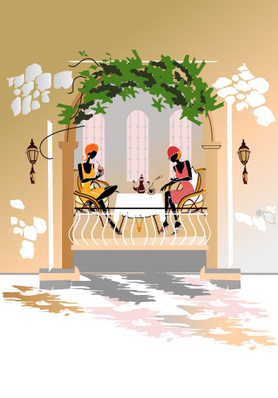 Roadside cafe 05 - vector material