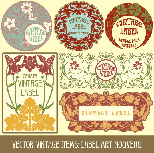 Exquisite floral stickers 05 - vector material