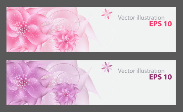 Romantic flower background 02 - vector material