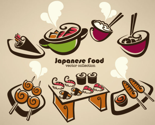 Hand-drawn cartoon food 01 - vector material