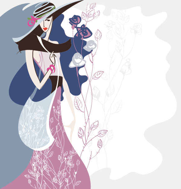 Beauty fashion illustrator 05 - vector material