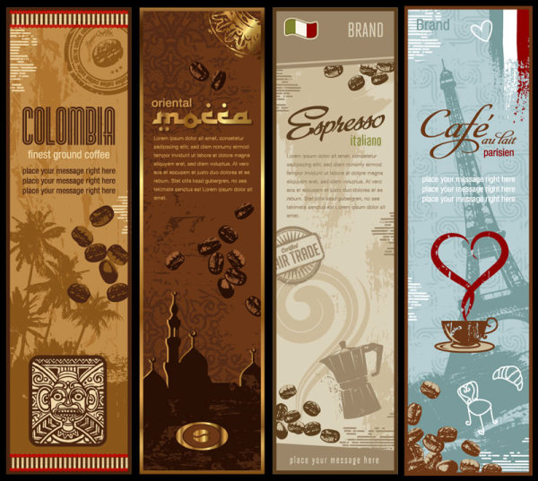 Classic coffee label 02 - vector material