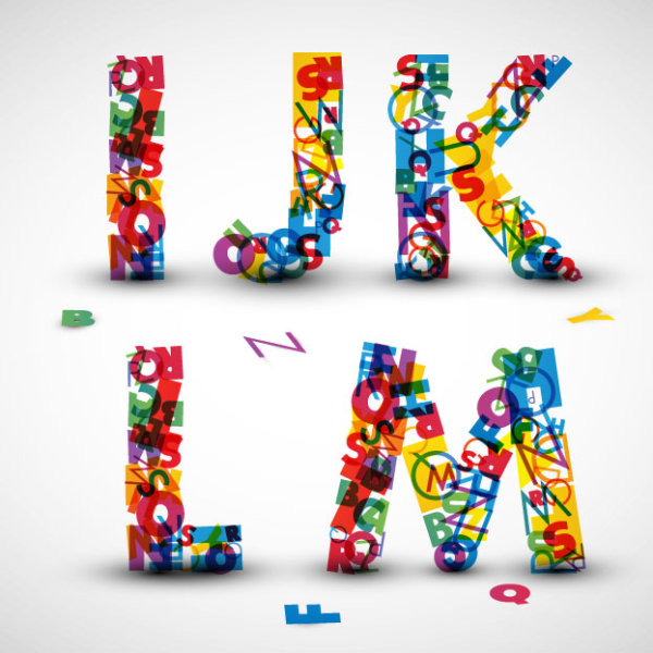 Creative Design 07 letters - vector material