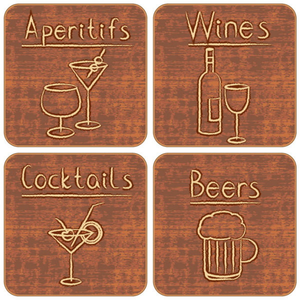 Retro hand-drawn label 01 - vector material