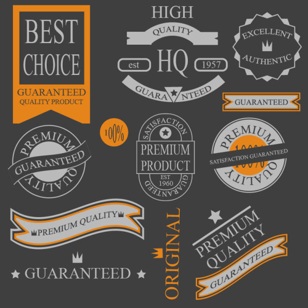 Classics label stickers 02 - vector material
