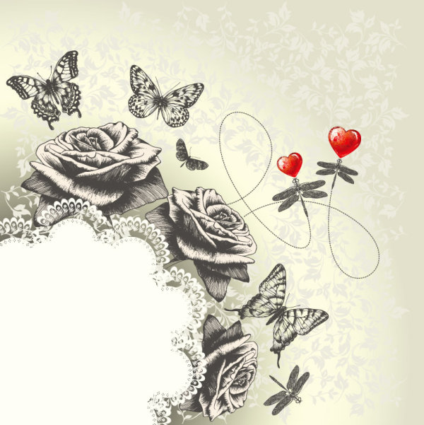 Classic hand-painted prints pattern 04 - vector material