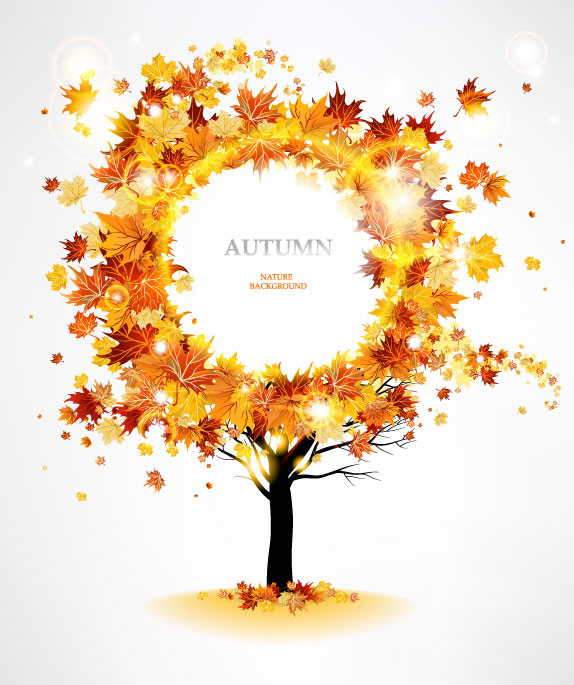 Fashion Maple Leaf background 03 - vector material