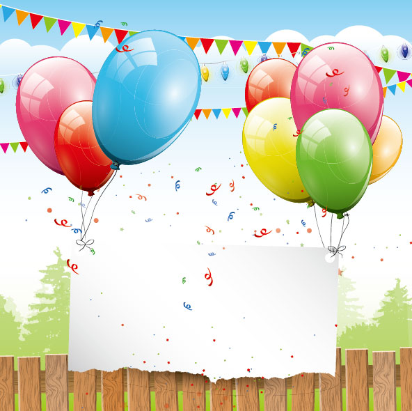 Balloons card 04 - vector material