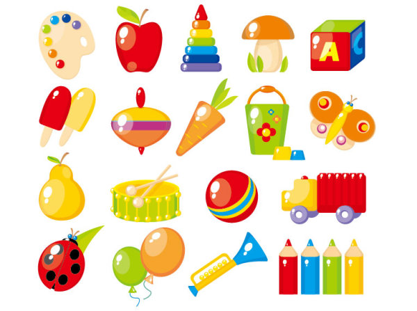 Fine children's toys 02 - vector material